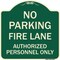 Signmission Parking Fire Lane Authorized Personnel Heavy-Gauge Aluminum Sign, 18" x 18", G-1818-23340 A-DES-G-1818-23340 - alternate 1